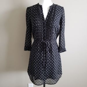 H&M Black Fan Print Mini Dress Size 4